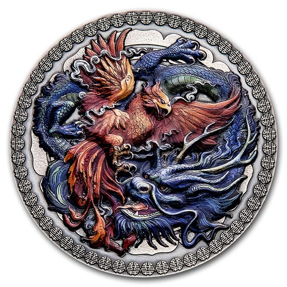 2021 Republic of Ghana Silver Chinese Culture: Phoenix and Dragon 2021 Republic of Ghana Silver Chinese Culture: Phoenix and Dragon