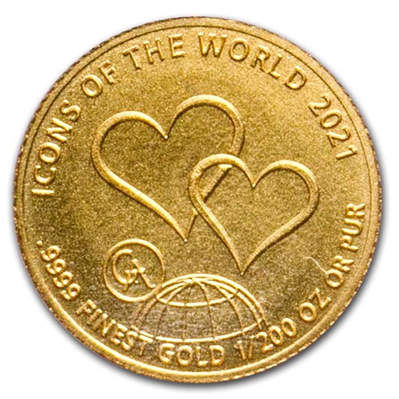 2021 Rwanda 1/200 oz Gold 10 Francs Icons Of The World (Hearts) 2021 Rwanda 1/200 oz Gold 10 Francs Icons Of The World (Hearts)