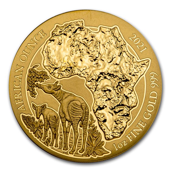 2021 Rwanda 1 oz Gold African Okapi BU 2021 Rwanda 1 oz Gold African Okapi BU