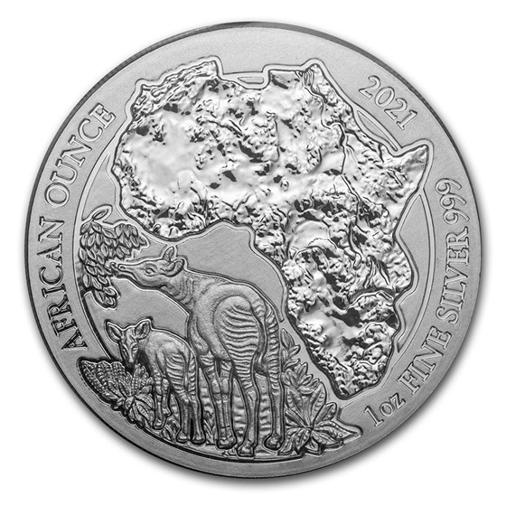 2021 Rwanda 1 oz Silver African Okapi BU 2021 Rwanda 1 oz Silver African Okapi BU
