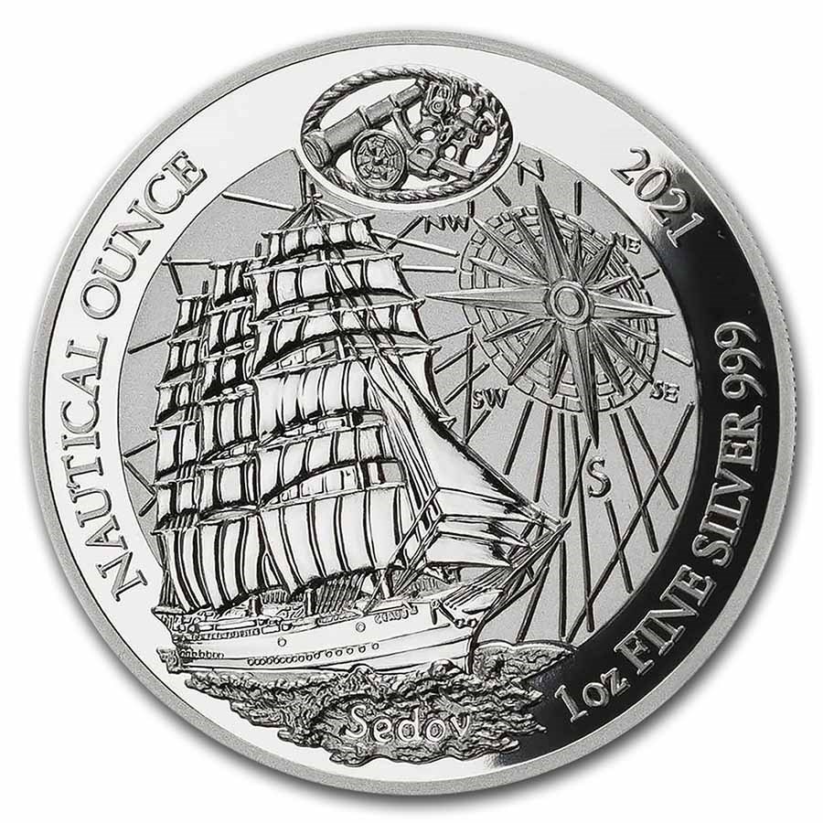 2021 Rwanda 1 oz Silver Nautical Ounce Sedov Proof