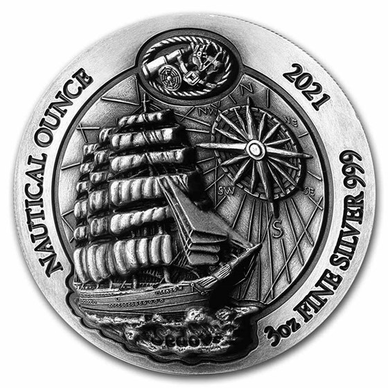 2021 Rwanda 3 oz Silver Nautical Ounce Sedov (HR, Antiqued) 2021 Rwanda 3 oz Silver Nautical Ounce Sedov (HR, Antiqued)