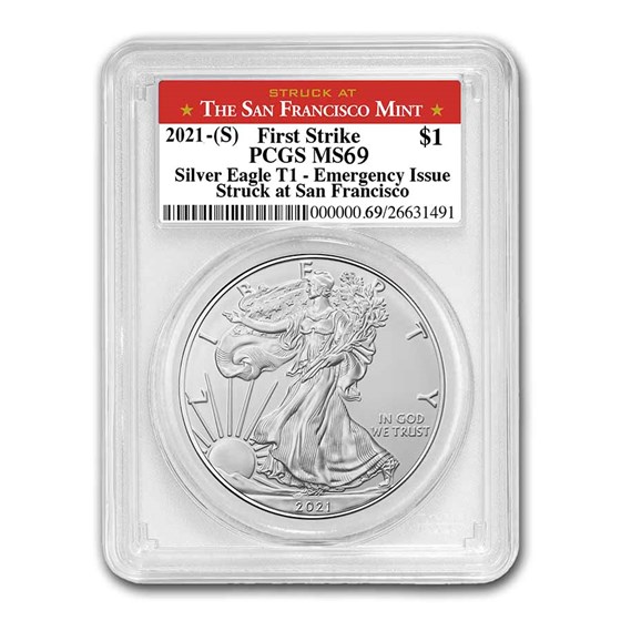 2021 (S) American Silver Eagle MS-69 PCGS (FS, San Francisco) 2021 (S) American Silver Eagle MS-69 PCGS (FS, San Francisco)