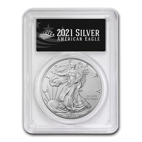 2021 (S) American Silver Eagle MS-70 PCGS (FDI, Black Label)