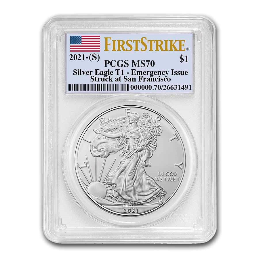2021 (S) American Silver Eagle MS-70 PCGS (FirstStrike®)