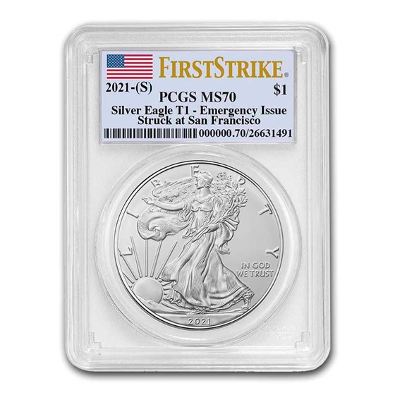 2021 (S) American Silver Eagle MS-70 PCGS (FirstStrike®) 2021 (S) American Silver Eagle MS-70 PCGS (FirstStrike®)