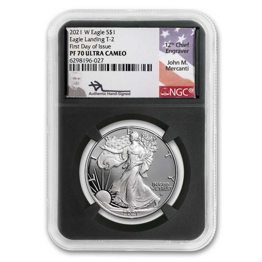 2021-S American Silver Eagle (Type 2) PF-70 NGC (FDI, Mercanti)