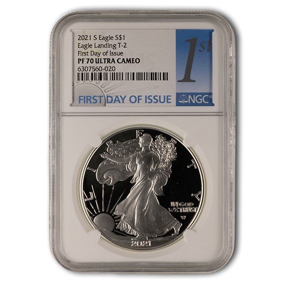 2021-S American Silver Eagle (Type 2) PF-70 NGC (FDI) 2021-S American Silver Eagle (Type 2) PF-70 NGC (FDI)