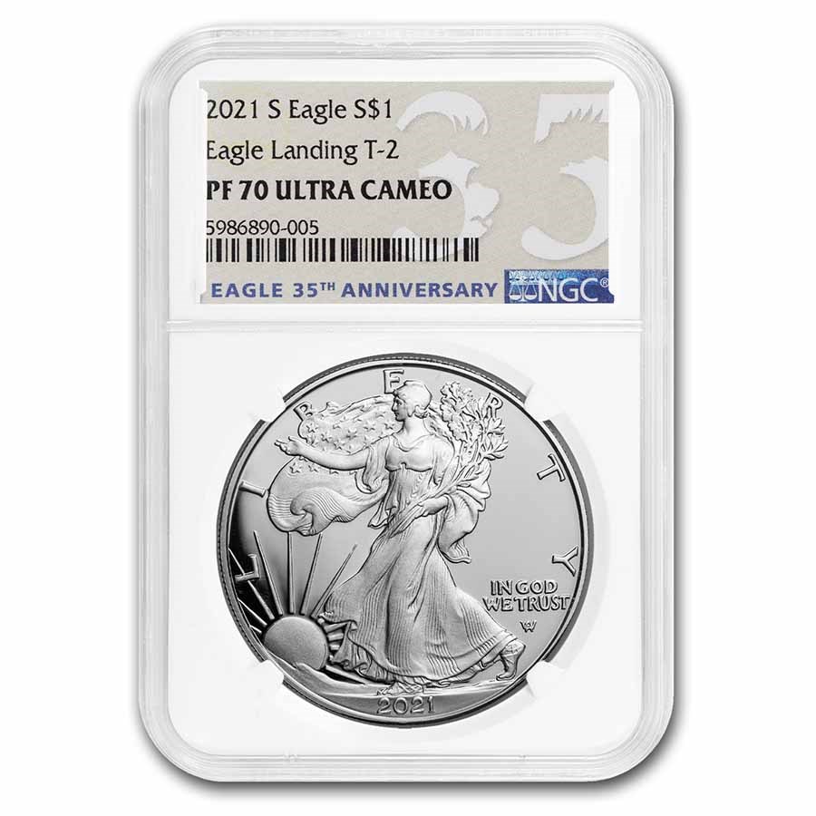 2021-S American Silver Eagle (Type 2) PF-70 NGC