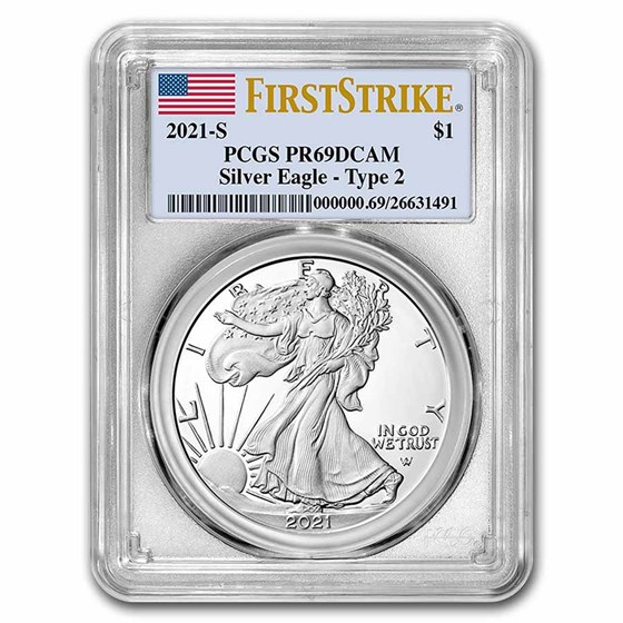 2021-S American Silver Eagle (Type 2) PR-69 PCGS 2021-S American Silver Eagle (Type 2) PR-69 PCGS