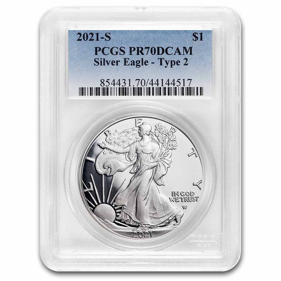 2021-S American Silver Eagle (Type 2) PR-70 PCGS
