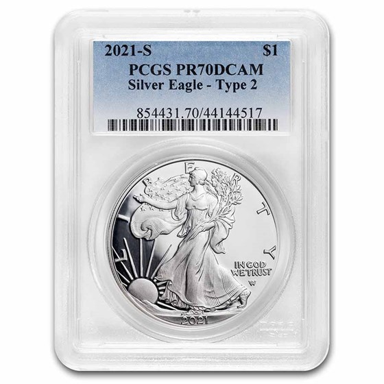 2021-S American Silver Eagle (Type 2) PR-70 PCGS 2021-S American Silver Eagle (Type 2) PR-70 PCGS