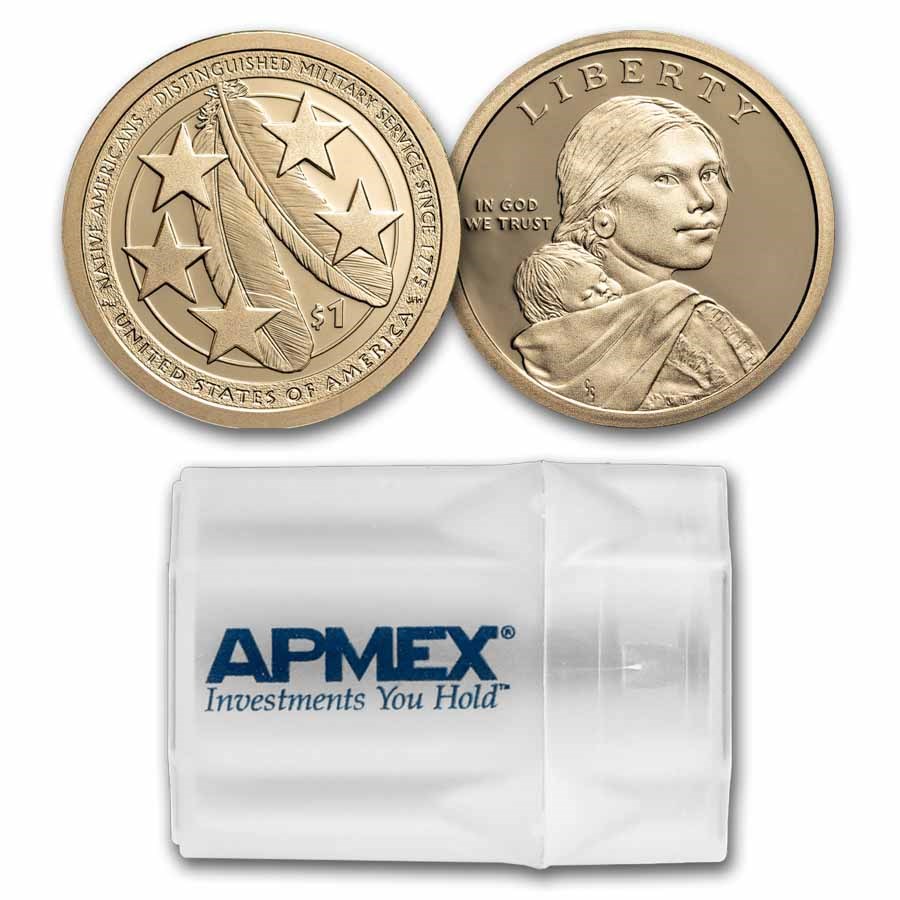 2021-S Native American $1 - Eagle Feathers Proof (25-Coin Roll)