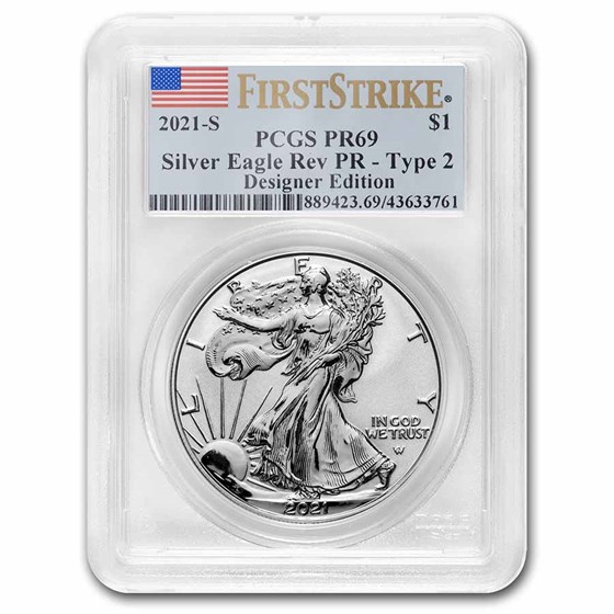 2021-S Silver Eagle (T2) Rev Proof PR-69 PCGS (FS®, Designer) 2021-S Silver Eagle (T2) Rev Proof PR-69 PCGS (FS®, Designer)