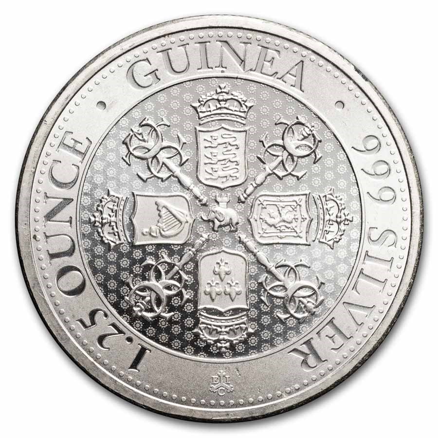 2021 Saint Helena 1.25 oz Silver Sceptre Guinea BU