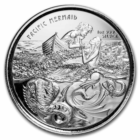 2021 Samoa 1 oz Silver 2 Tala Pacific Mermaid BU