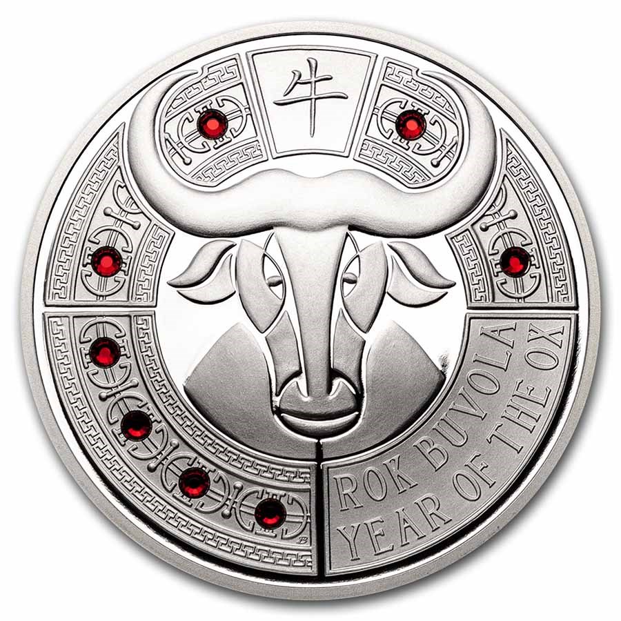 2021 Samoa 1 oz Silver Crystal Coin: The Year Of the Ox