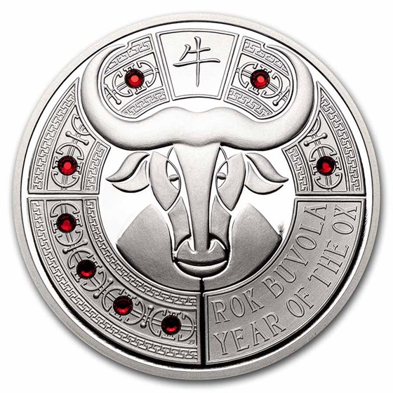 2021 Samoa 1 oz Silver Crystal Coin: The Year Of the Ox 2021 Samoa 1 oz Silver Crystal Coin: The Year Of the Ox