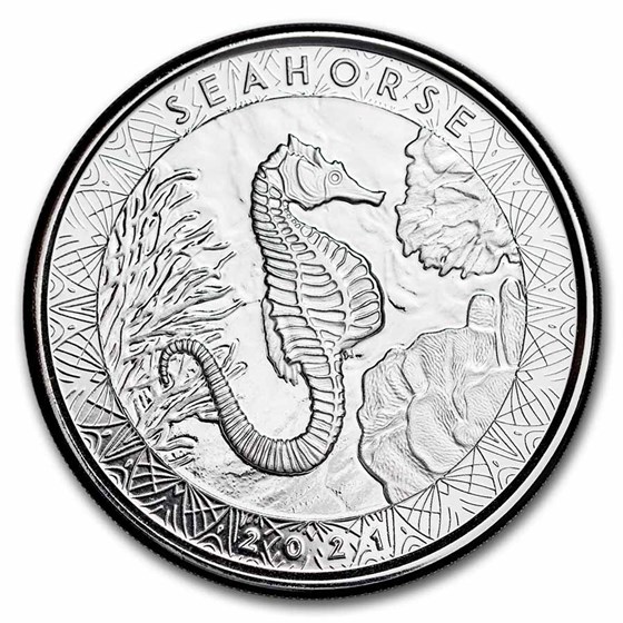 2021 Samoa 1 oz Silver Seahorse BU