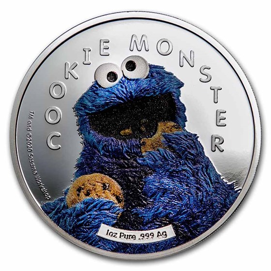 2021 Samoa 1 oz Silver Sesame Street: Cookie Monster