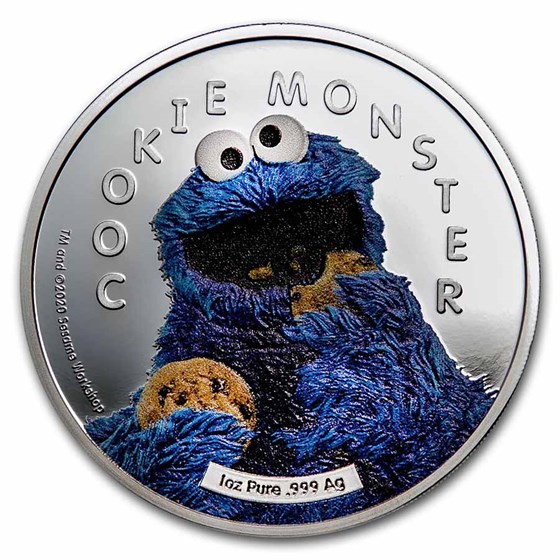 2021 Samoa 1 oz Silver Sesame Street: Cookie Monster 2021 Samoa 1 oz Silver Sesame Street: Cookie Monster