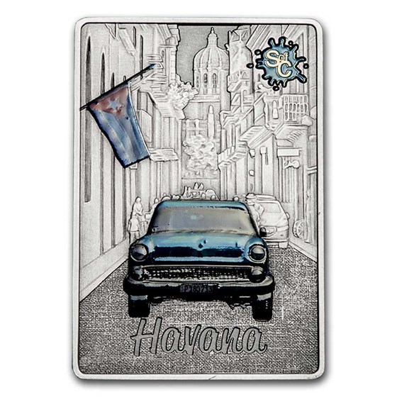 2021 Samoa 2 oz Silver Antique Splash of Color: Havana 2021 Samoa 2 oz Silver Antique Splash of Color: Havana