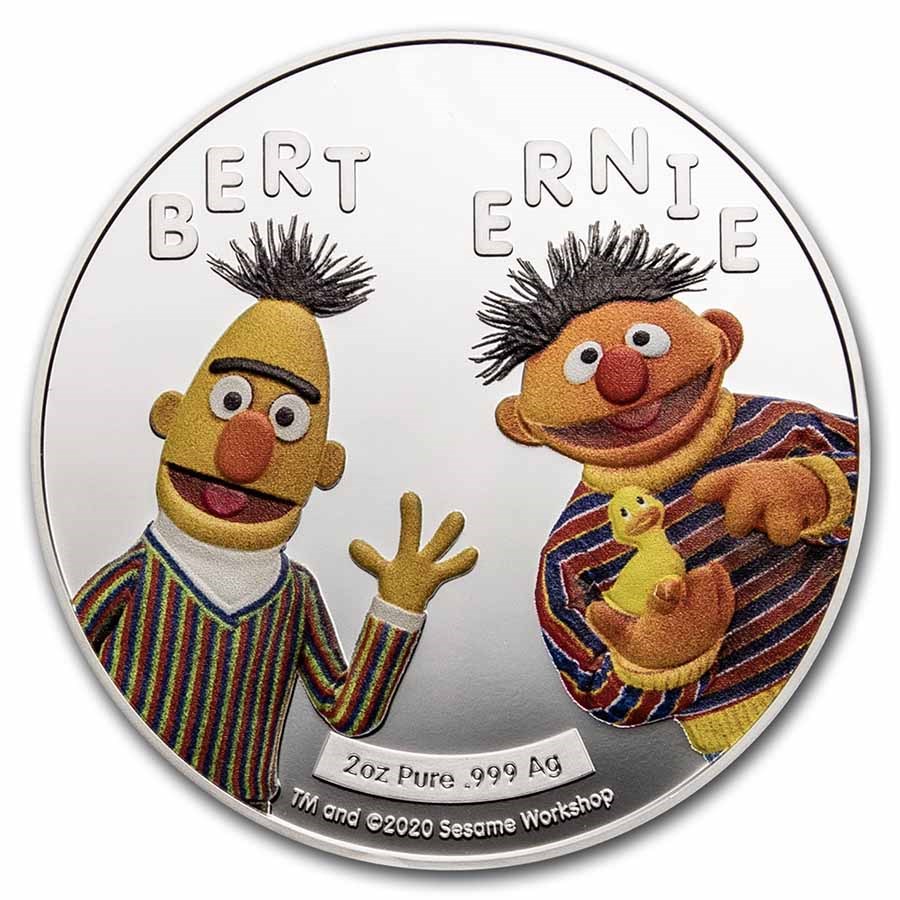 2021 Samoa 2 oz Silver Sesame Street: Bert & Ernie Proof