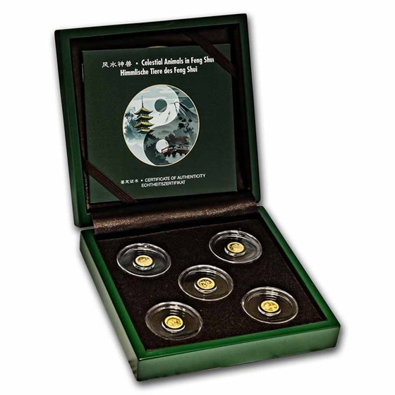 2021 Samoa 5-Coin Gold Feng Shui Celestial Animals Set 2021 Samoa 5-Coin Gold Feng Shui Celestial Animals Set