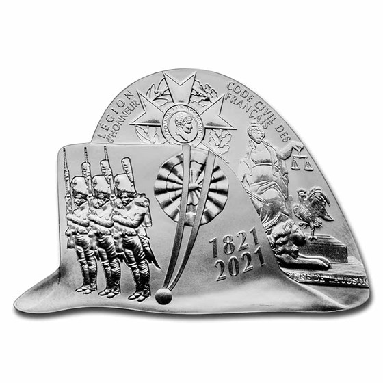 2021 Silver €10 Napoleon's Passing Away Proof (Bicorn Shape) 2021 Silver €10 Napoleon's Passing Away Proof (Bicorn Shape)