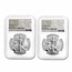 2021 Silver Eagle Designer 2-Coin Rev Proof Set PF-69 NGC