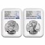 2021 Silver Eagle Designer 2-Coin Rev Proof Set PF-70 NGC (ER)