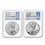 2021 Silver Eagle Designer 2-Coin Rev Proof Set PF-70 NGC (FDI)