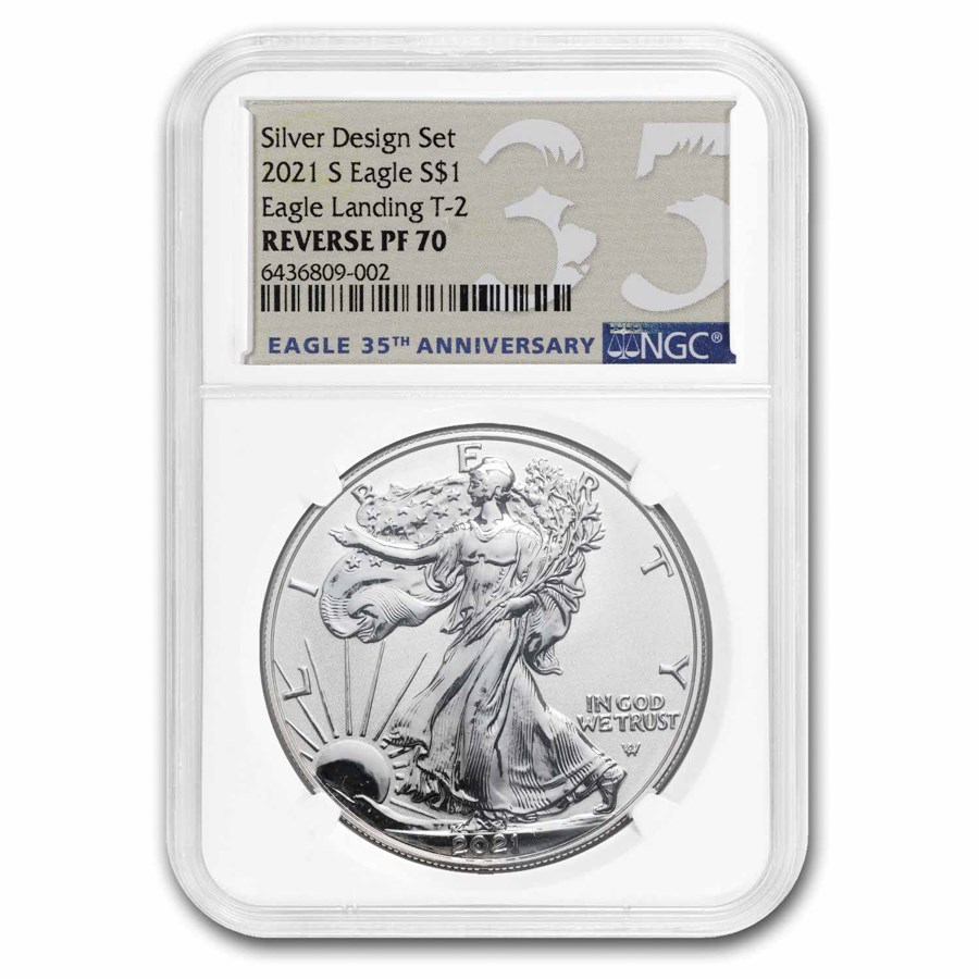 2021 Silver Eagle Designer 2-Coin Rev Proof Set PF-70 NGC