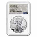 2021 Silver Eagle Designer 2-Coin Rev Proof Set PF-70 NGC