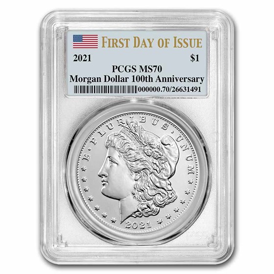 2021 Silver Morgan Dollar MS-70 PCGS (First Day of Issue) 2021 Silver Morgan Dollar MS-70 PCGS (First Day of Issue)