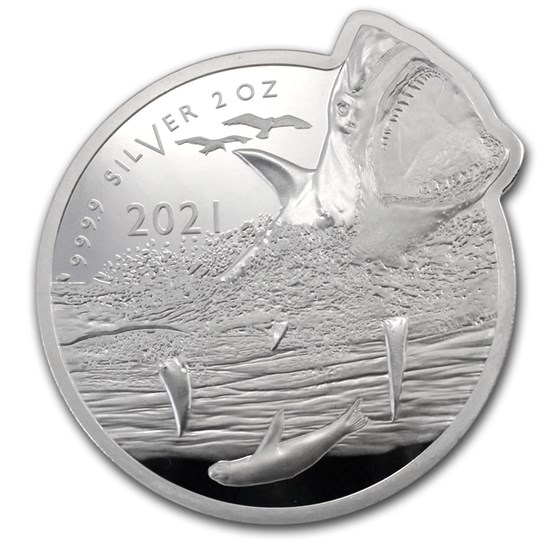 2021 Solomon Is 2 oz Silver $5 Ocean Predators: Great White Shark 2021 Solomon Is 2 oz Silver $5 Ocean Predators: Great White Shark