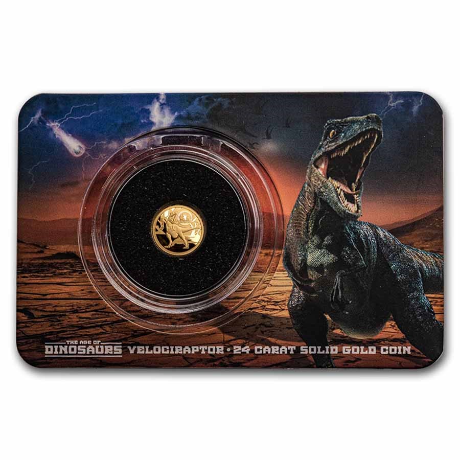 2021 Solomon Islands 1/2 Gram Gold Age of Dinosaurs: Velociraptor