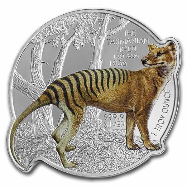 2021 Solomon Islands 1 oz Silver $2 Tasmanian Tiger