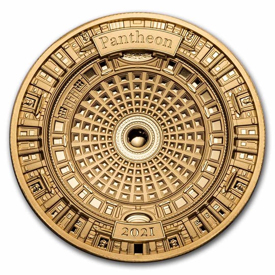 2021 Solomon Islands 100 gram Gold Pantheon (4-Layer) 2021 Solomon Islands 100 gram Gold Pantheon (4-Layer)