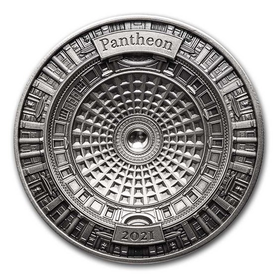 2021 Solomon Islands 100 gram Silver Pantheon (4-Layer) 2021 Solomon Islands 100 gram Silver Pantheon (4-Layer)