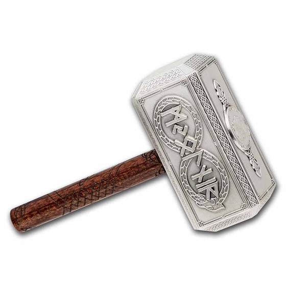 2021 Solomon Islands 500 gram Silver Thor's Iconic Hammer 2021 Solomon Islands 500 gram Silver Thor's Iconic Hammer