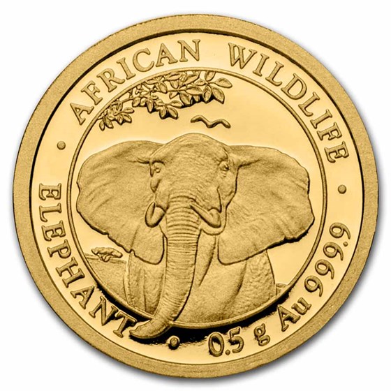 2021 Somalia 1/2 Gram Gold Elephant Coin BU 2021 Somalia 1/2 Gram Gold Elephant Coin BU