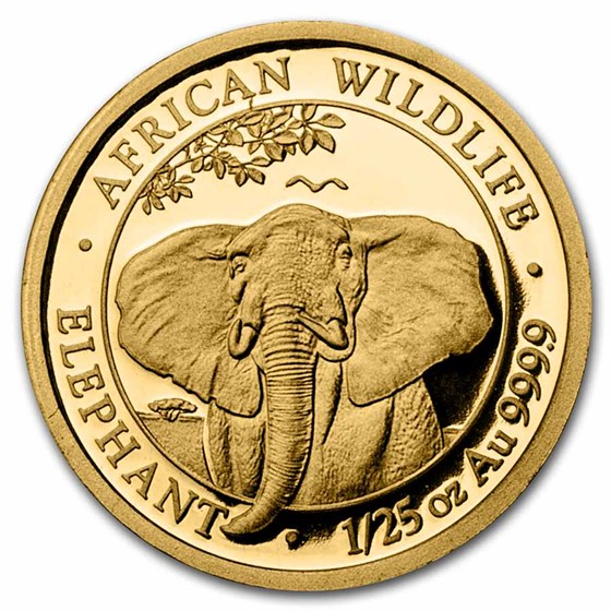 2021 Somalia 1/25 oz Gold Elephant Coin BU 2021 Somalia 1/25 oz Gold Elephant Coin BU