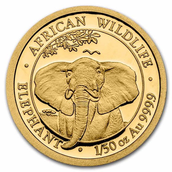 2021 Somalia 1/50 oz Gold Elephant BU 2021 Somalia 1/50 oz Gold Elephant BU