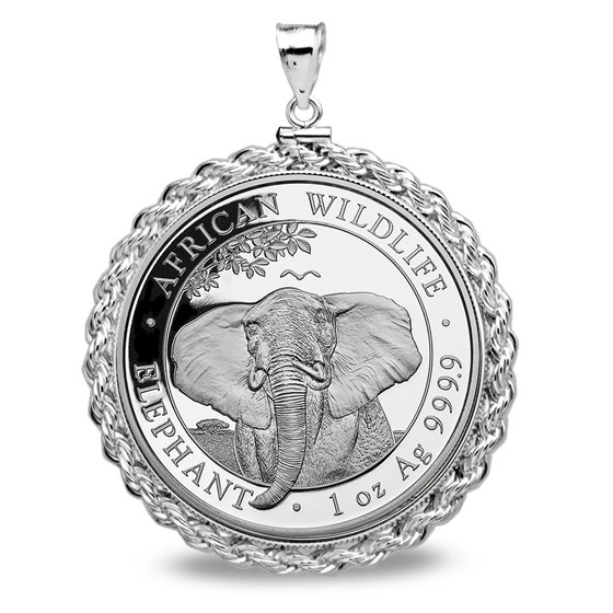 2021 Somalia 1 oz Silver Elephant Pendant (Rope Screw-Top) 2021 Somalia 1 oz Silver Elephant Pendant (Rope Screw-Top)