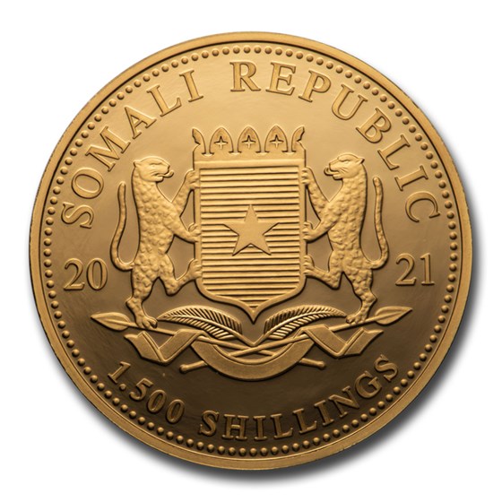 Buy 2021 Somalia 5 oz Proof Gold African Elephant APMEX