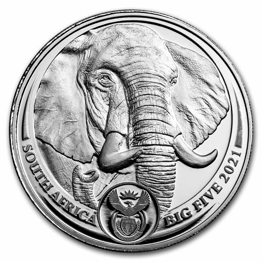 2021 South Africa 1 oz Platinum Big Five Elephant Proof