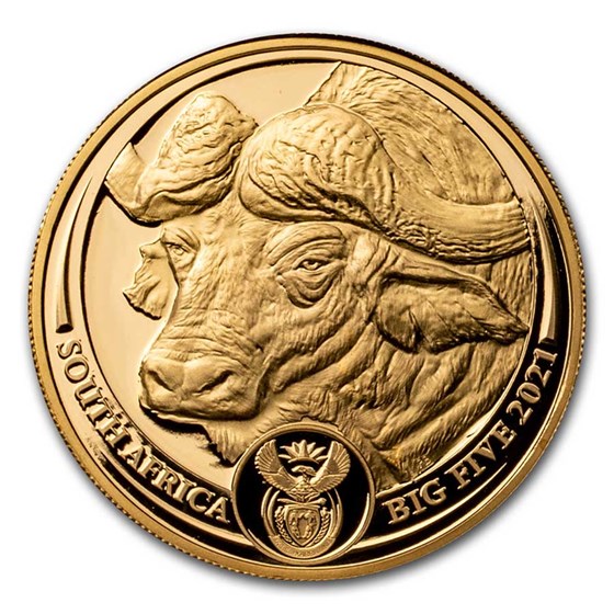 2021 South Africa 1 oz Proof Gold Big Five Buffalo