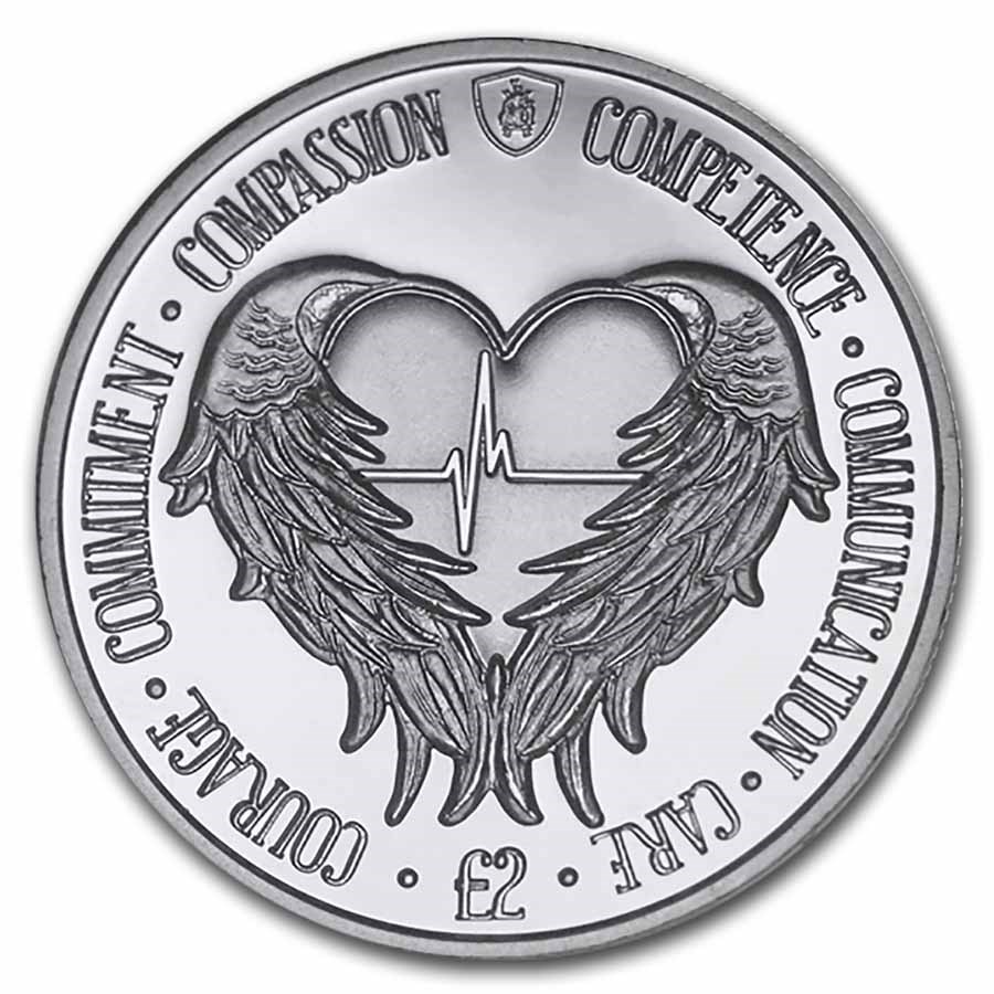 2021 South Georgia & Sandwich Islands Silver Proof £2 Angel Wings