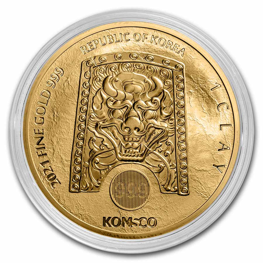 Buy 2021 South Korea 1 oz Gold 1 Clay Chiwoo Cheonwang BU